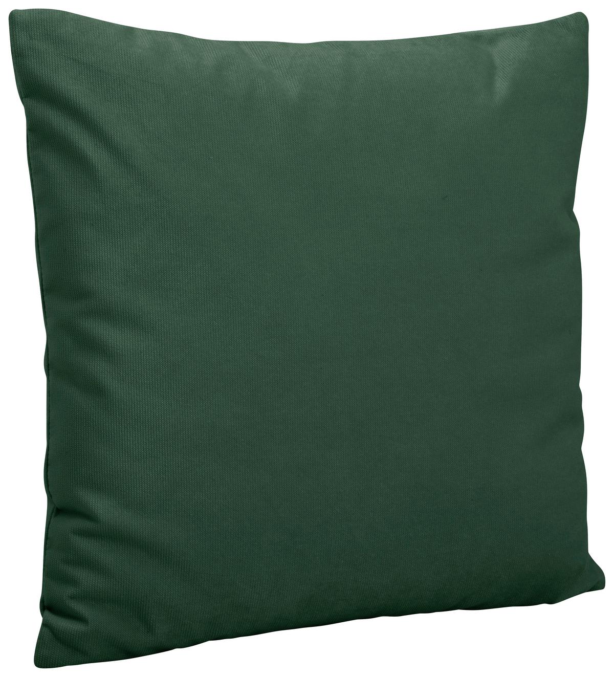 Zierkissen Lenata 55x55 Cm Dunkelgrün Velours Mit Zipp - Dunkelgrün, Design, Textil (55/55/15cm) - Max Winzer