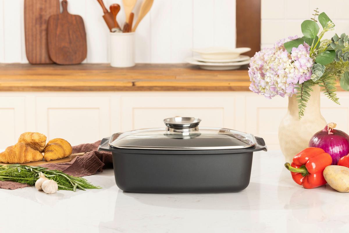 Bräter Elea - Klar/Transparent, KONVENTIONELL, Glas/Metall (32/10,8/21cm) - James Wood