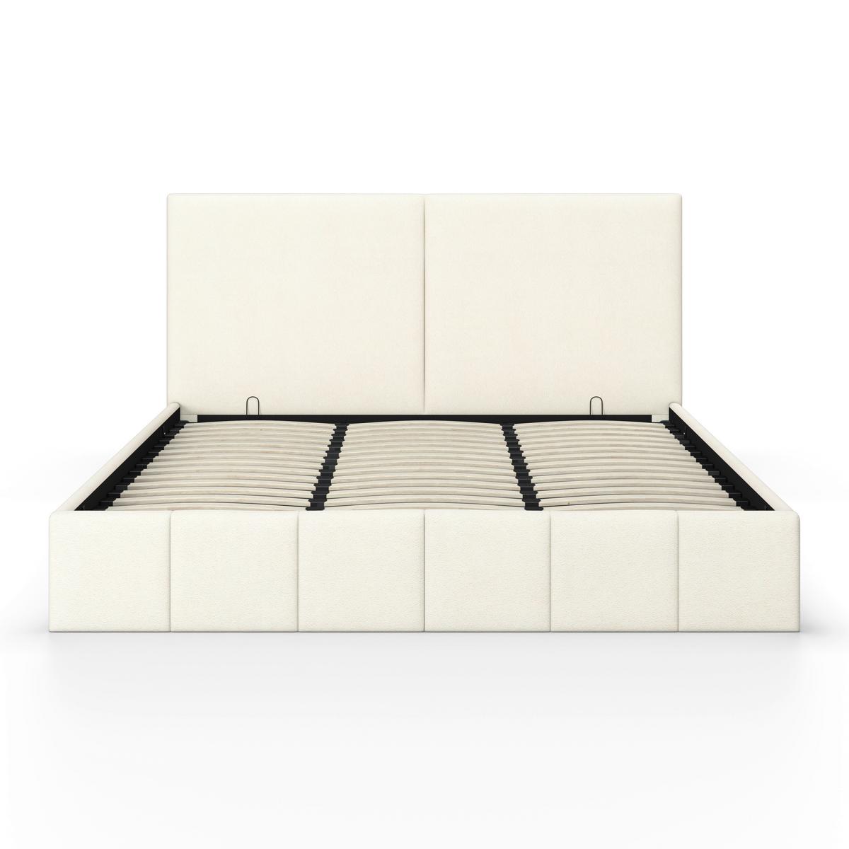 Čalúnená posteľ MILA 180x200 cm, biela - čierna/slonovinová, Modern, kov/drevo (180/200cm) - Bessagi Home