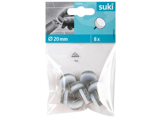 Filzgleiter DM:20 mm, 8 Stück - Weiß, Kunststoff (2cm) - Suki Filzgleiter DM:20 mm, 8 Stück - Weiß, Kunststoff (2cm) - Suki