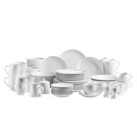 Kombiservice Keramik 8 Personen Geschirr Set Weiß - Weiß, Basics, Keramik - Mäser