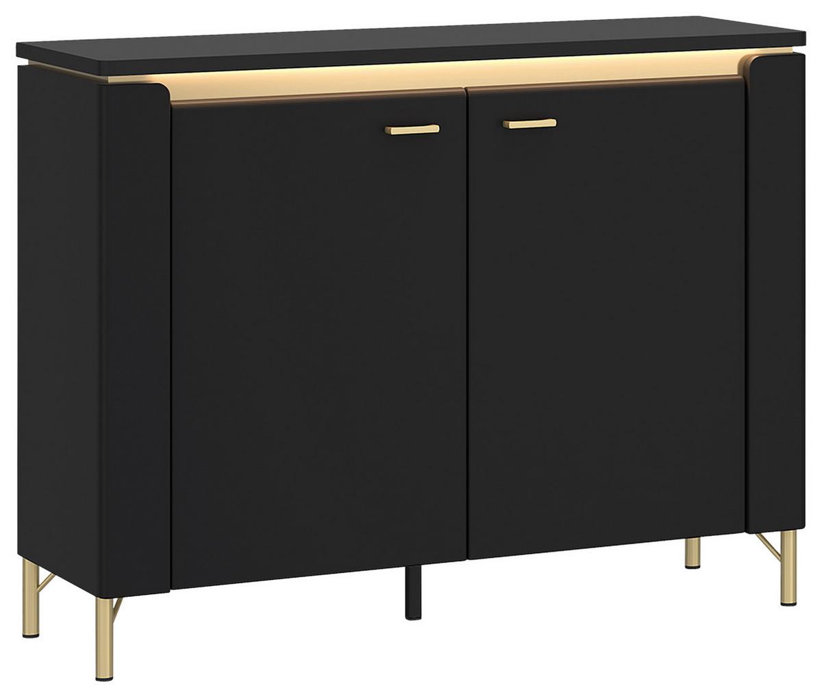 Kommode Norica Goldfarben/Schwarz B: 110,4 cm - Goldfarben/Schwarz, Trend, Holzwerkstoff (110,4/87,3/40cm)