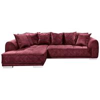 Rohová sedačka SENTINA, obojstranný, bordový velúr - bordová/strieborná, Basics, textil/plast (319/194cm) - MID.YOU