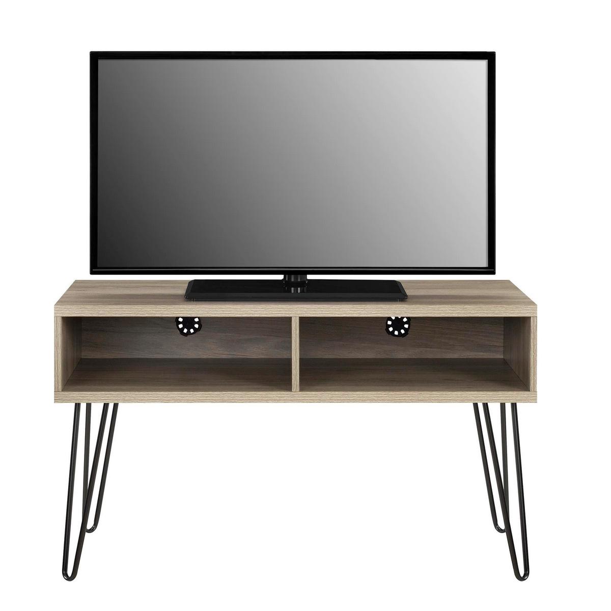 TV-Element Owen Eichefarben B: 107 cm - Eichefarben/Schwarz, Design, Holzwerkstoff/Metall (107/63/50cm) - MID.YOU