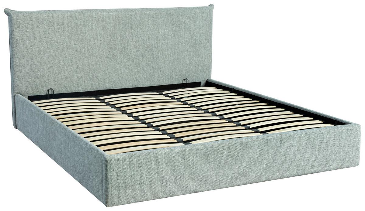 Polsterbett Pico Hellgrau B: 188 cm - Hellgrau/Schwarz, Design, Holzwerkstoff/Textil (188/100/216cm) - Livetastic