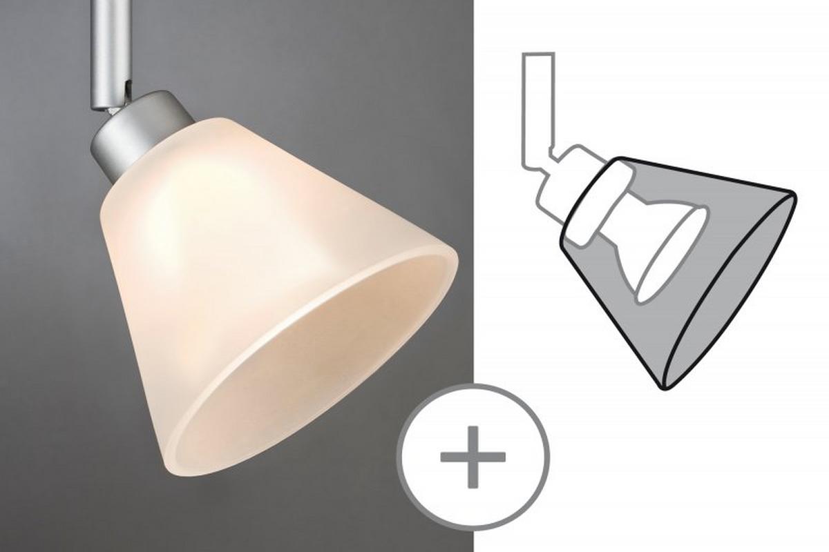 Schienensystem Urail Leuchtenschirm 60012 - Weiß, Design, Glas (8cm) - Paulmann