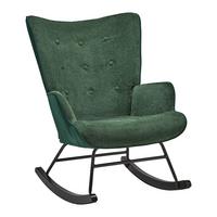 Hojdacie kreslo ROCK, zelená, max. 140 kg - čierna/zelená, Modern, kov/drevo (66/90/77cm) - Mömax