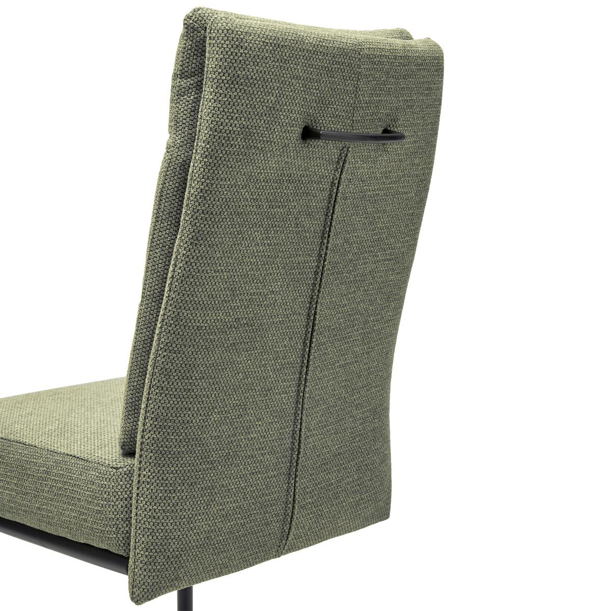 Schwingstuhl Hilal - Schwarz/Grün, LIFESTYLE, Holz/Textil (45/94/62cm) - MID.YOU
