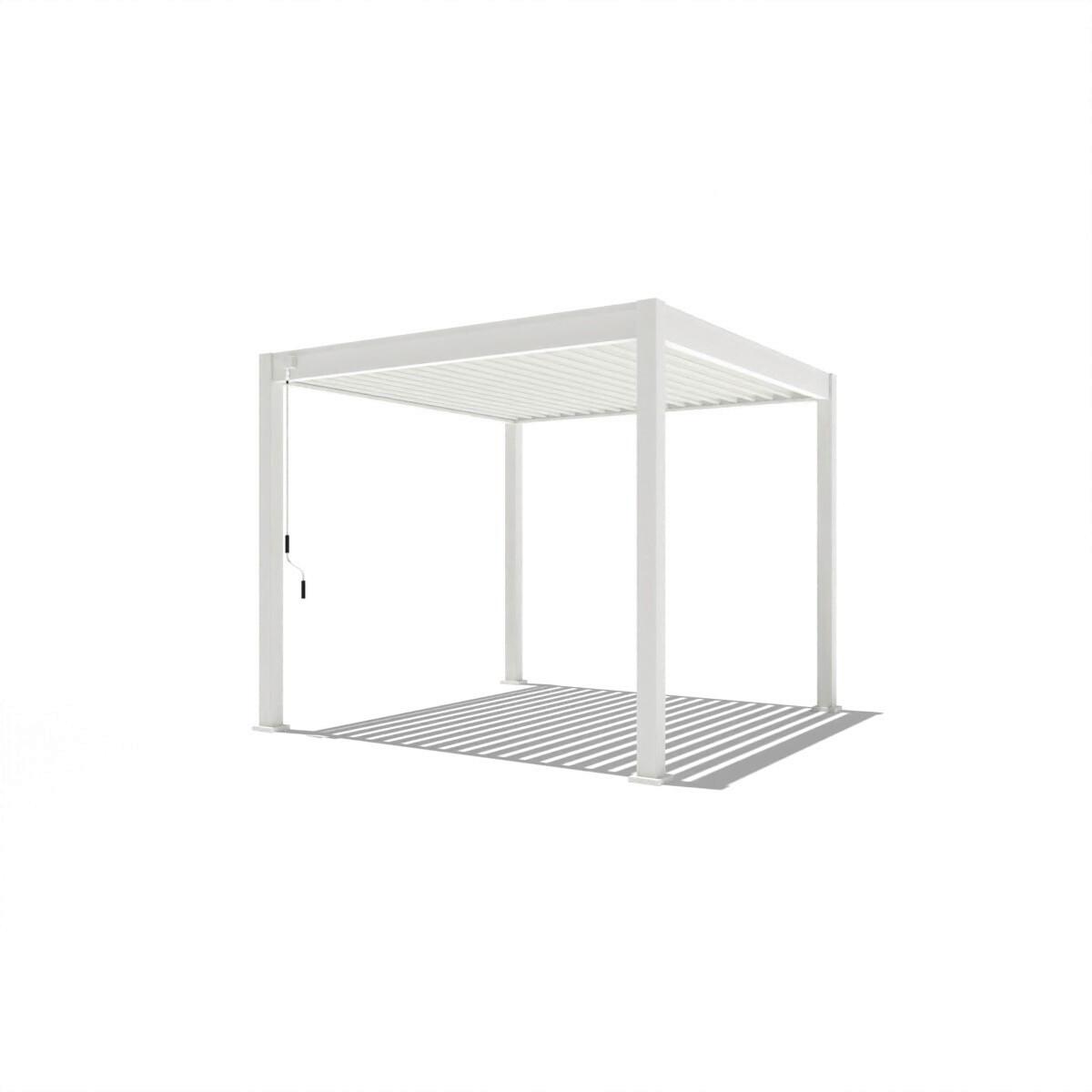 Pergoline Trumpf, 300x300 cm wetterbeständig, weiß - Weiß Hochglanz, Basics, Metall (300/255/300cm) - Gardenson