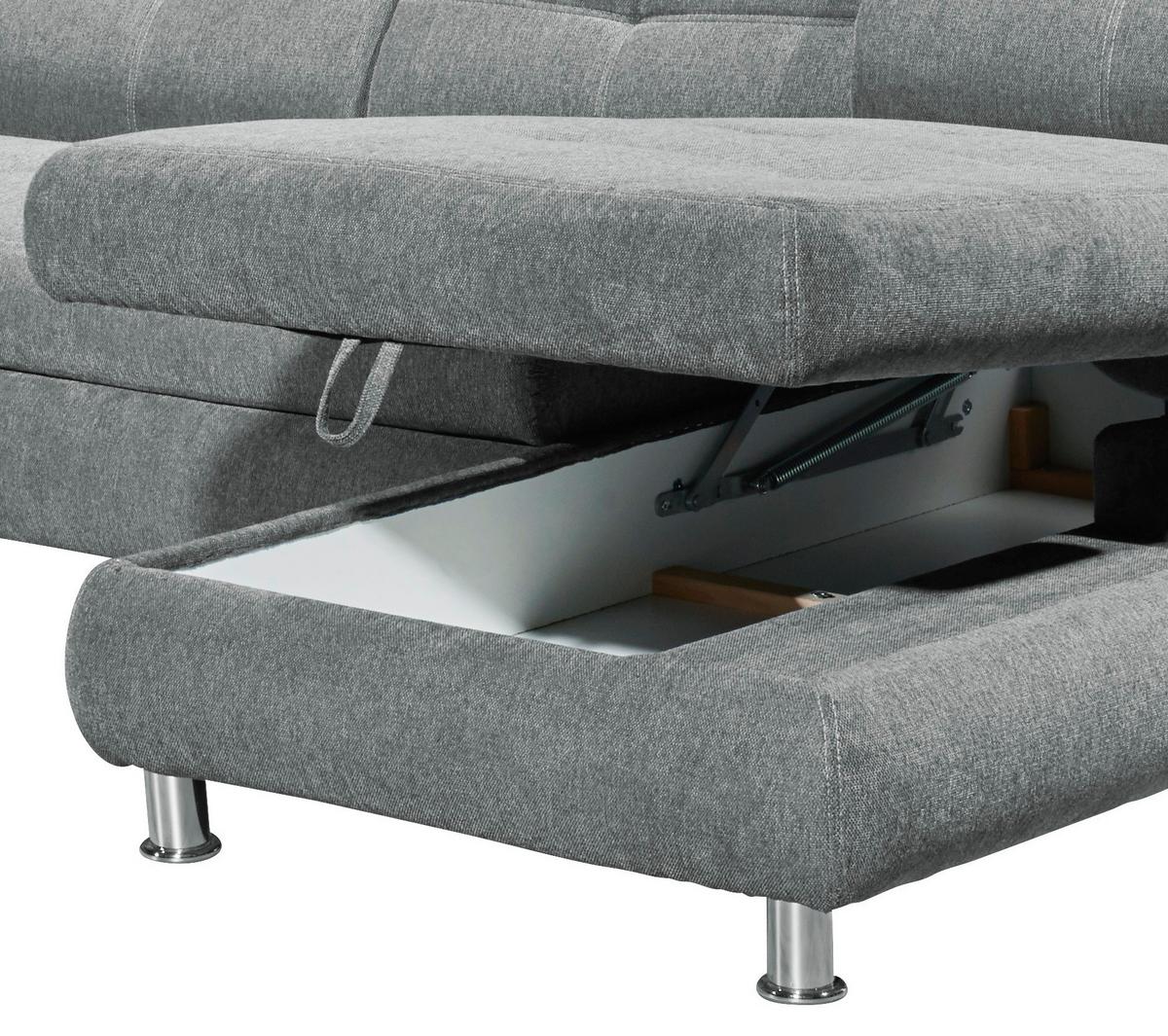 Wohnlandschaft mit Schlaffunktion Alba, Webstoff - Hellgrau, MODERN, Textil (233/349/177cm) - MID.YOU