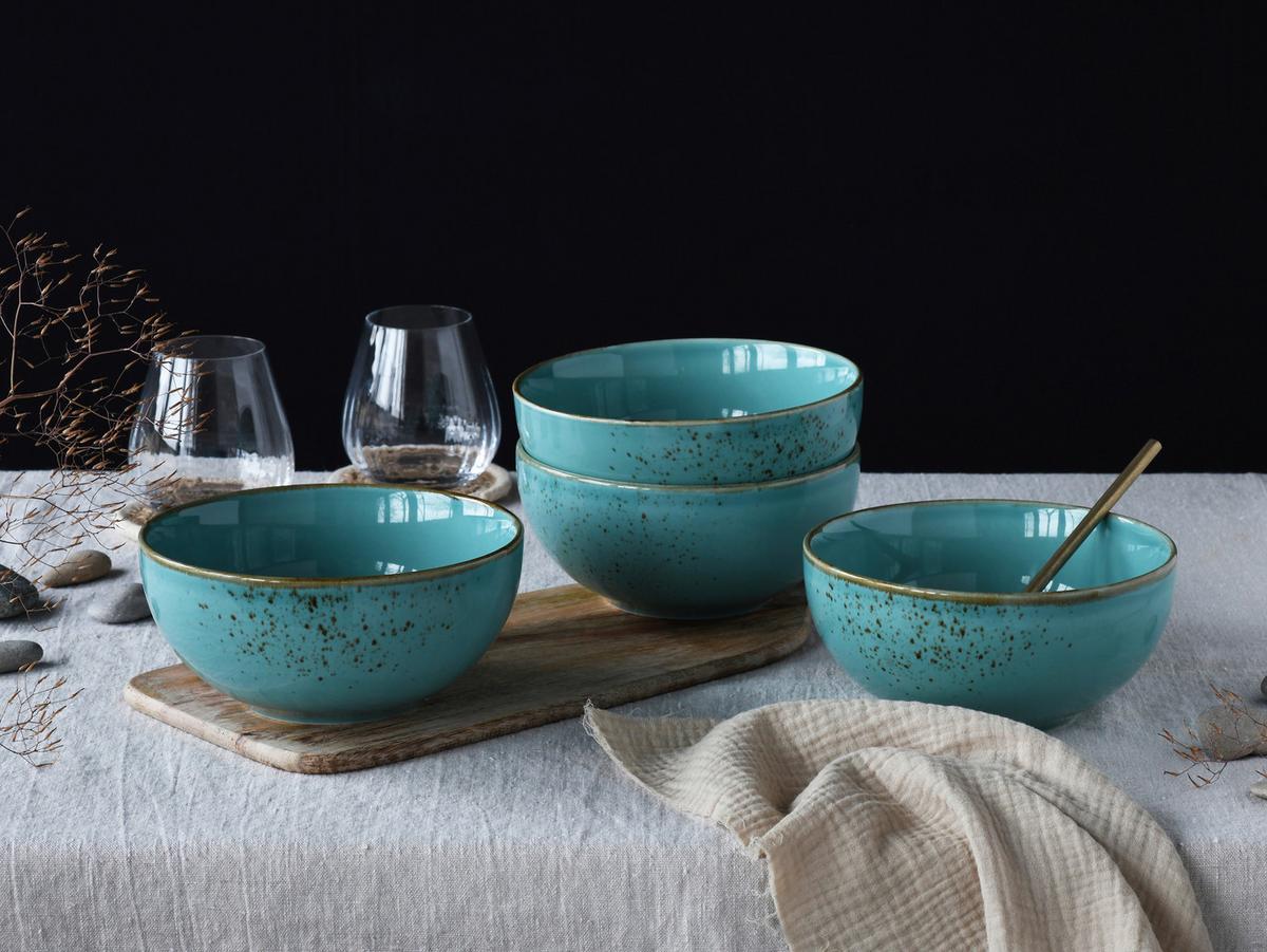 Schüsselset Nature Collection Water, 4--Teilig. Blau - Blau, Design, Keramik - Creatable