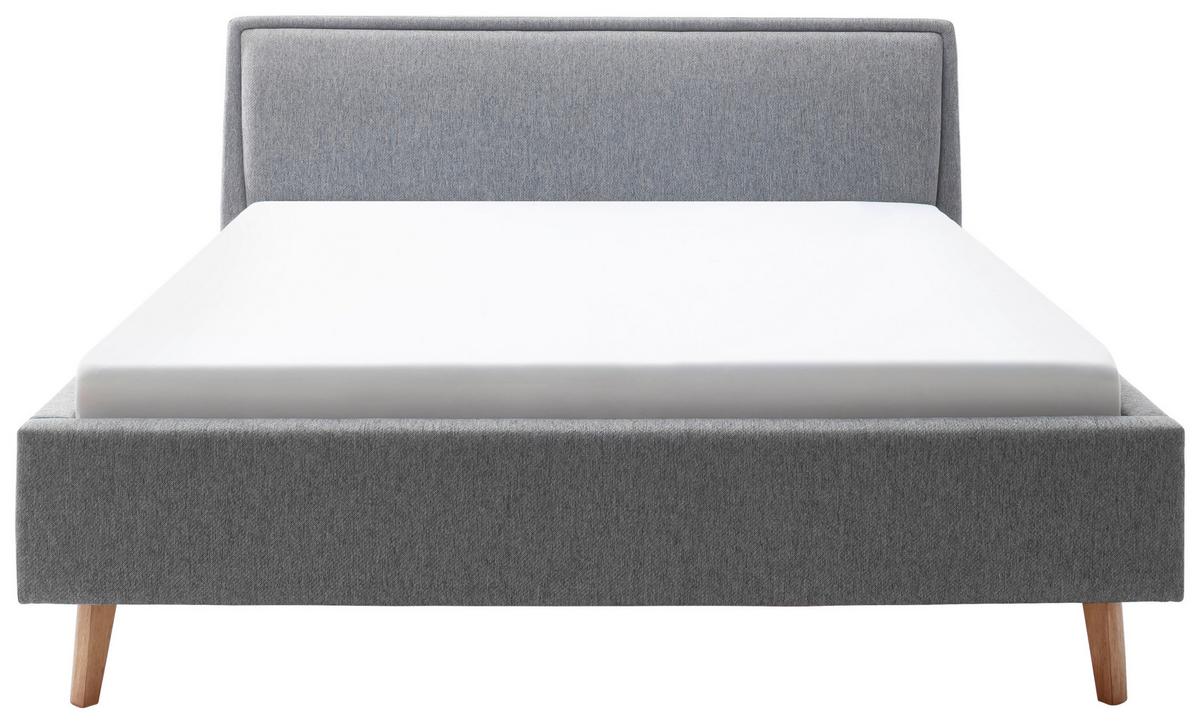 Polsterbett mit Bettkasten 140x200 cm Frieda Grau - Eichefarben/Grau, MODERN, Holz/Textil (140/200cm) - Livetastic
