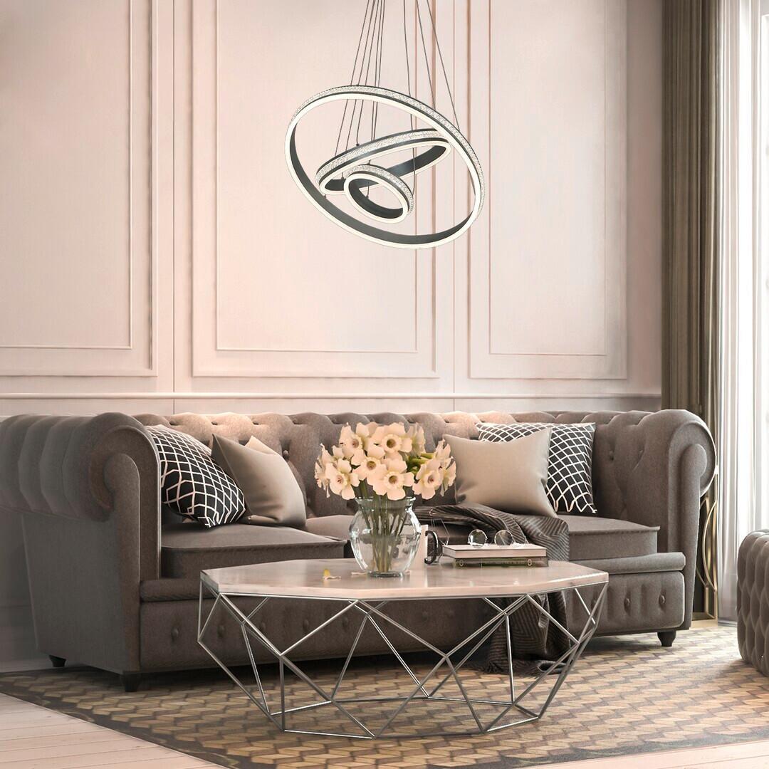 ZÁVĚSNÉ LED SVÍTIDLO AVALON - bílá/barvy hliníku, Trend, kov (60/130cm) - Rabalux