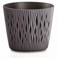 Kaspó Sandy 19cm - antracit, műanyag (19cm)