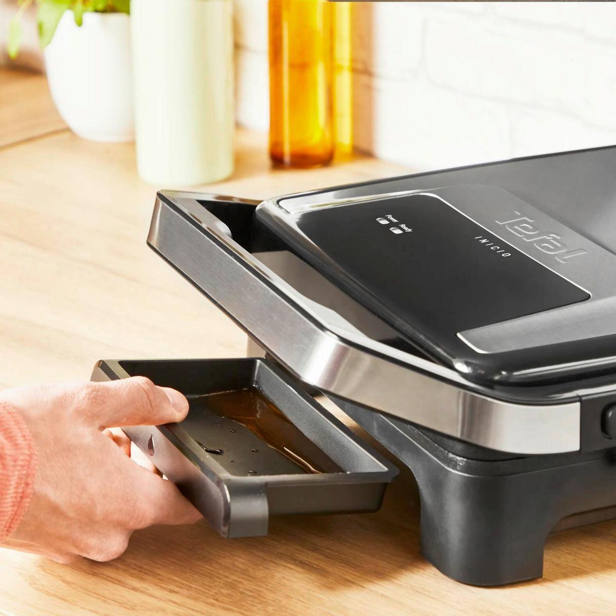 ELEKTROGRILL 2000W, Antihaftbeschichtung - Schwarzchrom, Basics, Metall (33,7/36,6/13,2cm) - Tefal