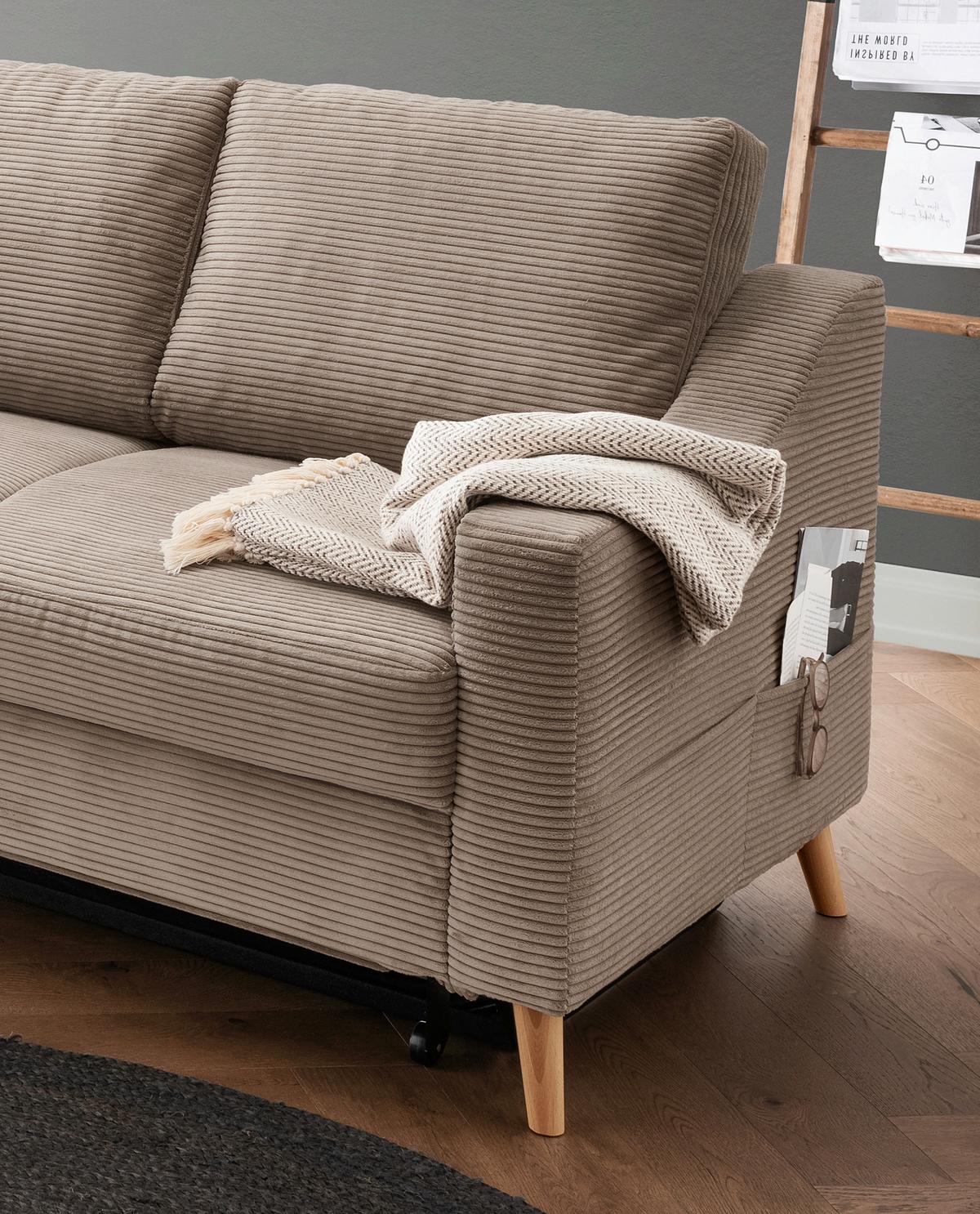 Ecksofa Valentina Graublau S: 200x230 Cm - Graublau/Naturfarben, MODERN, Textil (200/230cm) - Livetastic