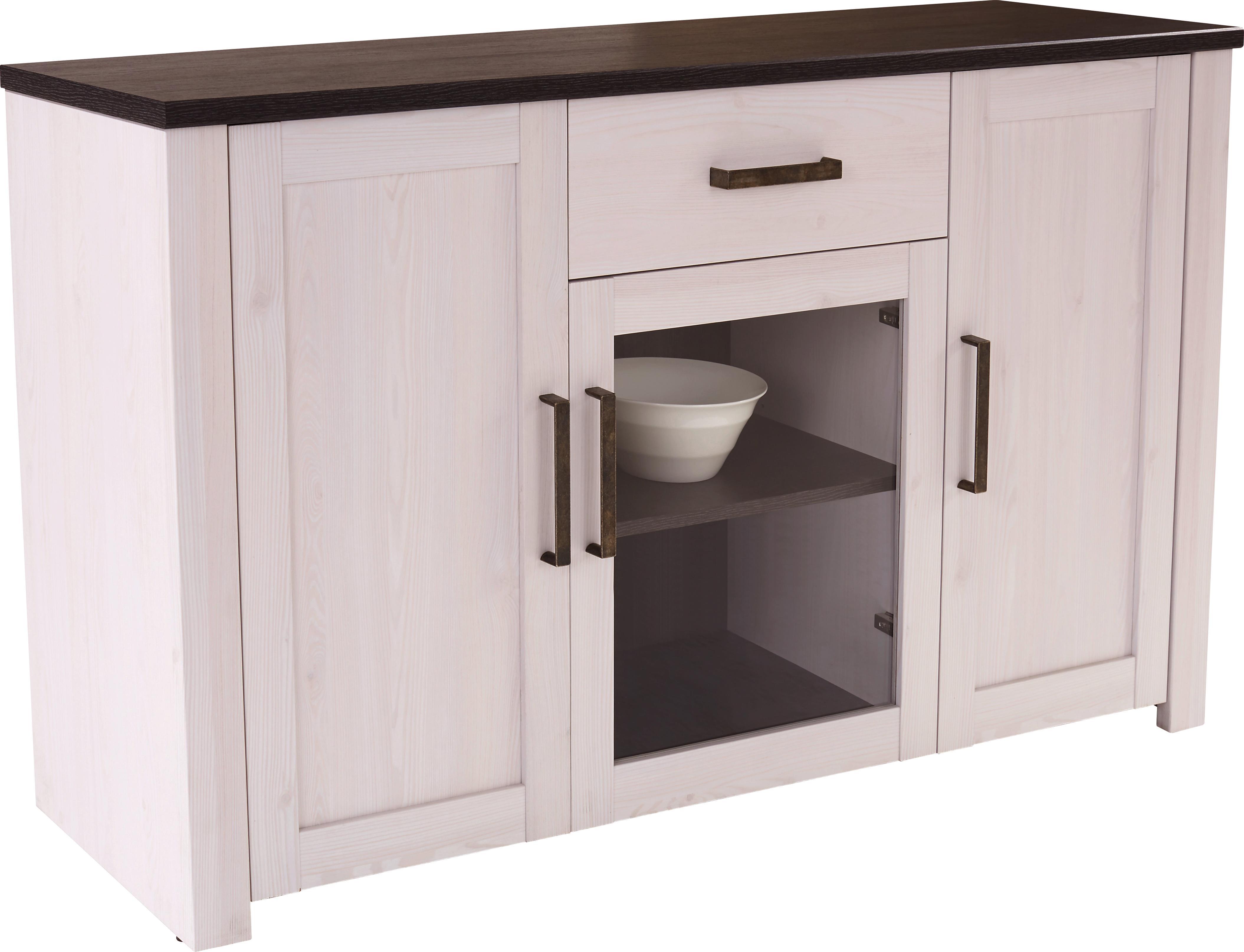 Sideboard Provence B:154cm Sibiulärche/ Cadbury Dekor - Klar/Wengefarben, ROMANTIK / LANDHAUS, Holzwerkstoff (153,9/82,3/42cm) - James Wood