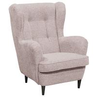 Ohrensessel Oskar Rosa B: 78 cm - Schwarz/Rosa, Basics, Textil (78/102/98cm) - MID.YOU