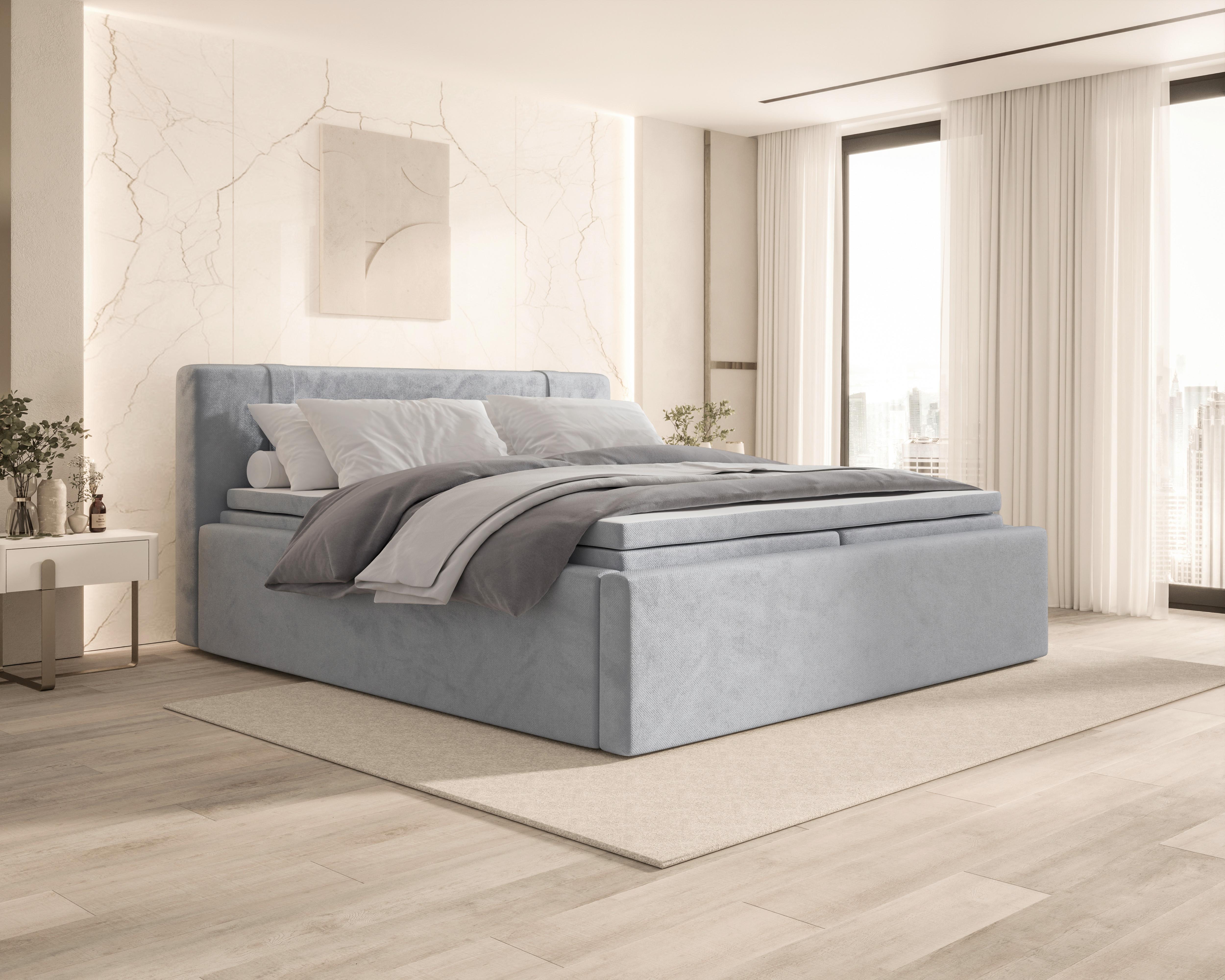 Boxbett Zako 2 Grau LF: 180x200cm - Grau, MODERN, Textil (180/200cm) - MID.YOU