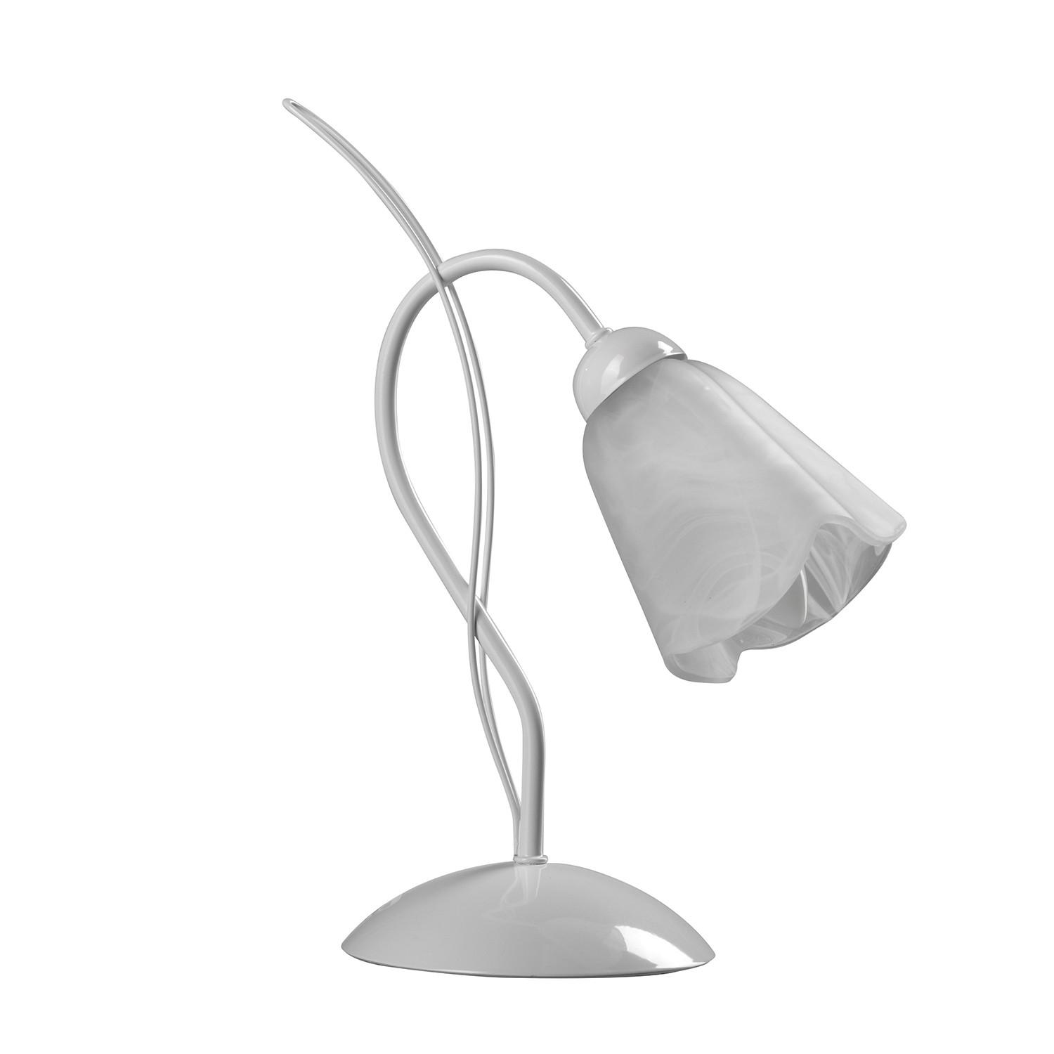 Nachttischleuchte 4802/L - Weiß, KONVENTIONELL, Glas/Metall (25/35cm)