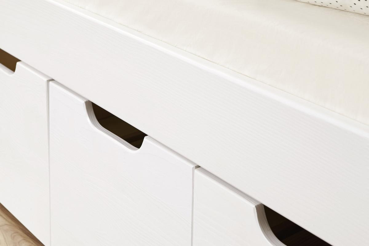 Dětská postel se šuplíky MICKI, 80x160 cm, bílá - bílá/barvy borovice, Natur, dřevo (80/160cm) - MID.YOU