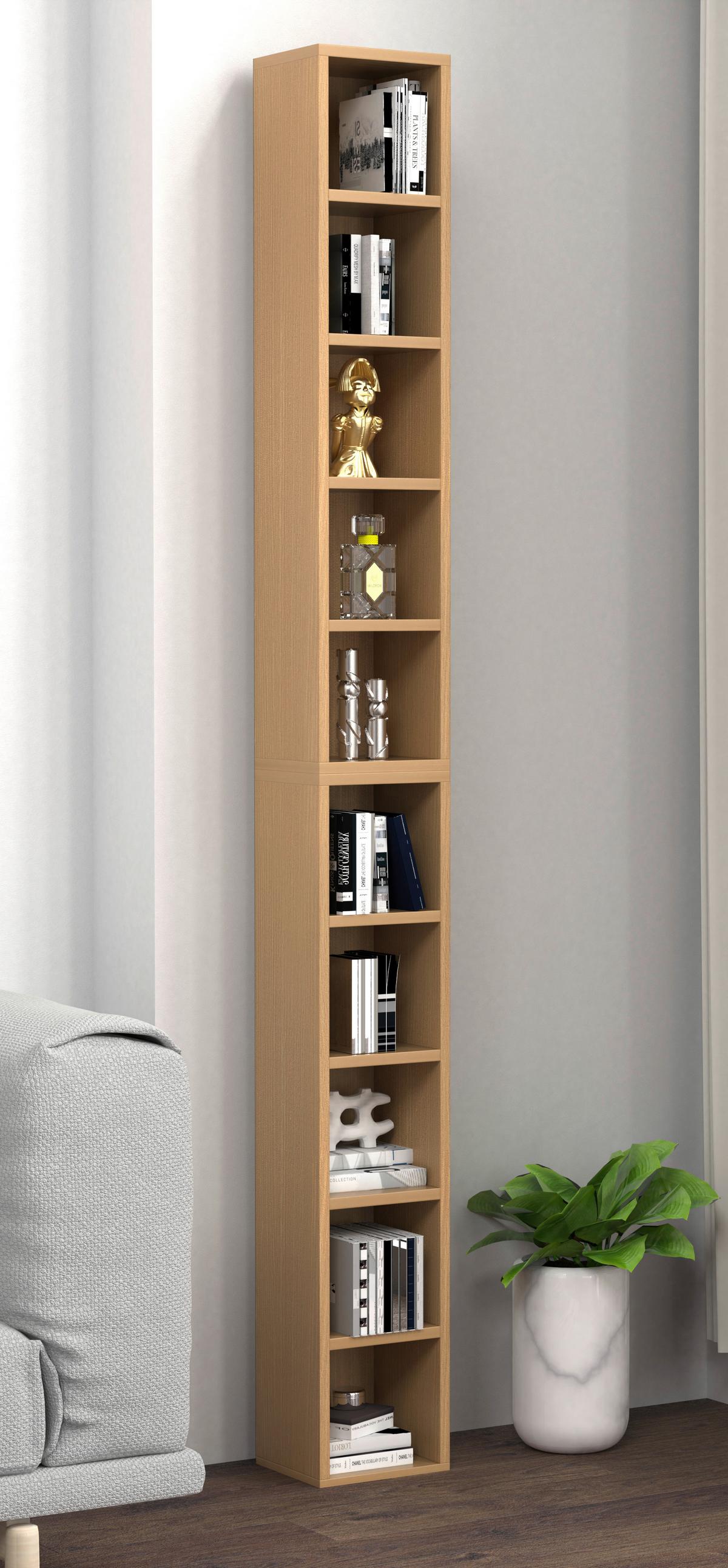CD-Regal Megosa Buchenfarben Dekor - Buchefarben, Design, Holzwerkstoff (40/94/17cm) - MID.YOU
