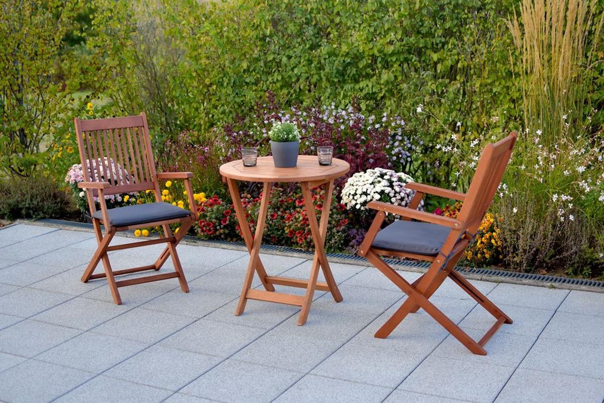 Gartentisch Klappbar Akazienholz ⌀ 65 cm - Naturfarben, MODERN, Holz (65/65/1cm) - Gardenson