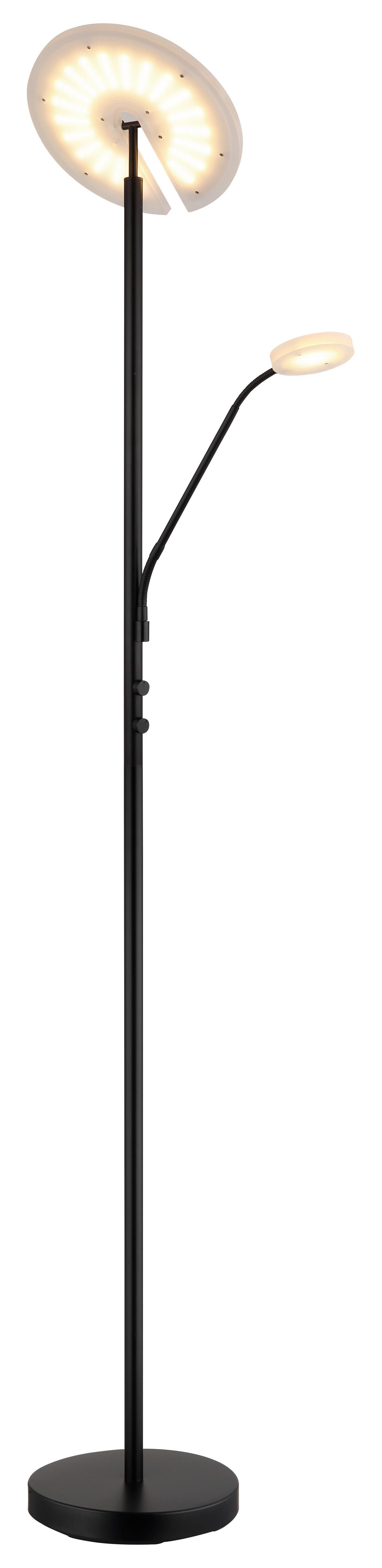 LED-Stehleuchte Stanford Klar Schwarz D: 30 cm - Klar/Schwarz, Design, Kunststoff/Metall (30/180cm) - Globo
