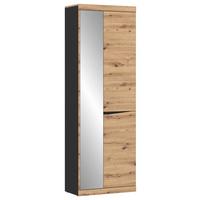 Garderobenschrank Turino Eiche Artisan Dekor B: 65 cm - Eichefarben/Anthrazit, MODERN, Holzwerkstoff (65/196,5/40cm)