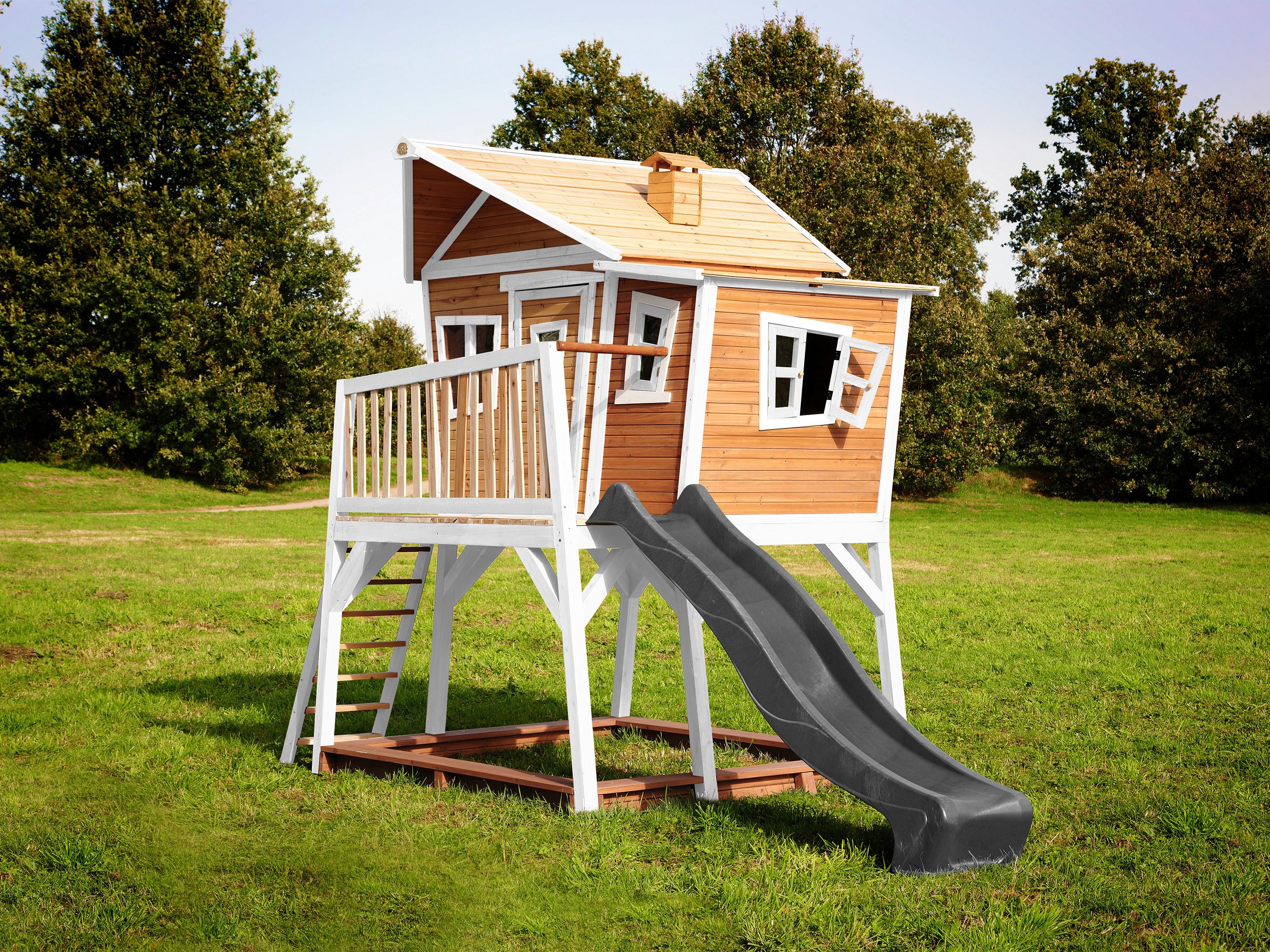 Spielturm A030.150.81 - Braun/Weiß, KONVENTIONELL, Holz (432/288/193cm) - Ambia Garden