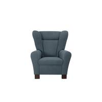 Křeslo ušák CHANDLER, petrolejová - petrolej/hnědá, Design, dřevo/kompozitní dřevo (95/109/97cm) - Ondega