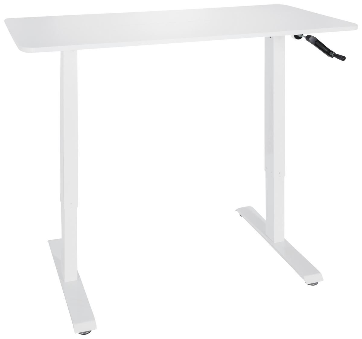 Schreibtisch Stand Cr Weiß höhenverstellbar B: 120 cm - Weiß, MODERN, Holzwerkstoff/Metall (120/74/60cm) - MID.YOU