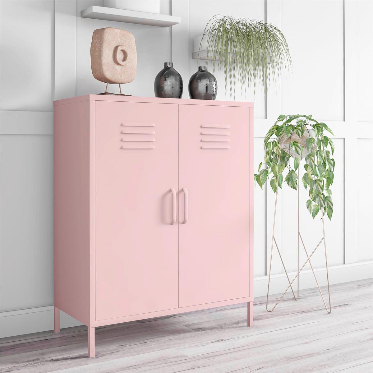 Highboard Cache Rosa B: 80cm - Rosa, Design, Metall (80/101/40cm) - MID.YOU