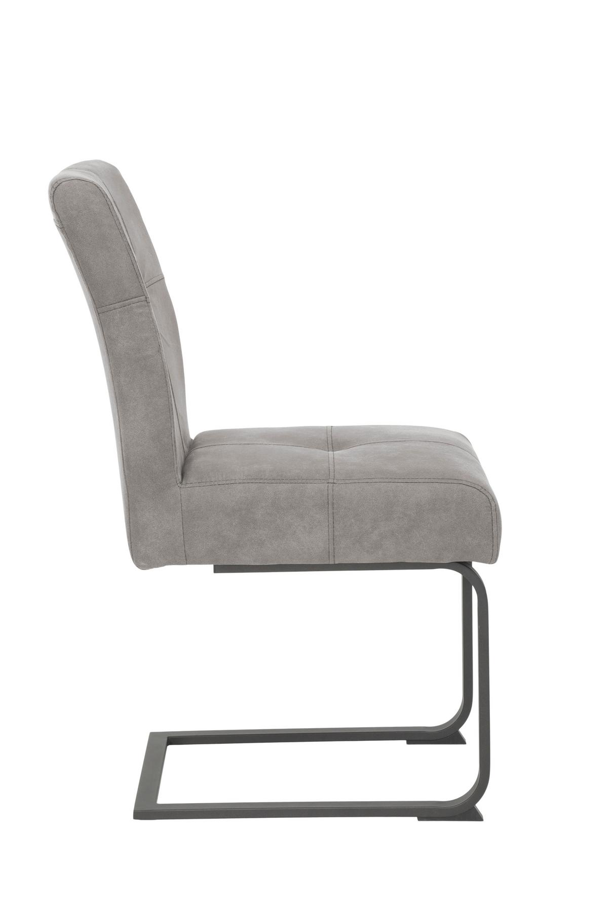 Tischgruppe Luise Ii G - Grau, MODERN, Holzwerkstoff/Textil (120 - 160/76/80cm) - MID.YOU