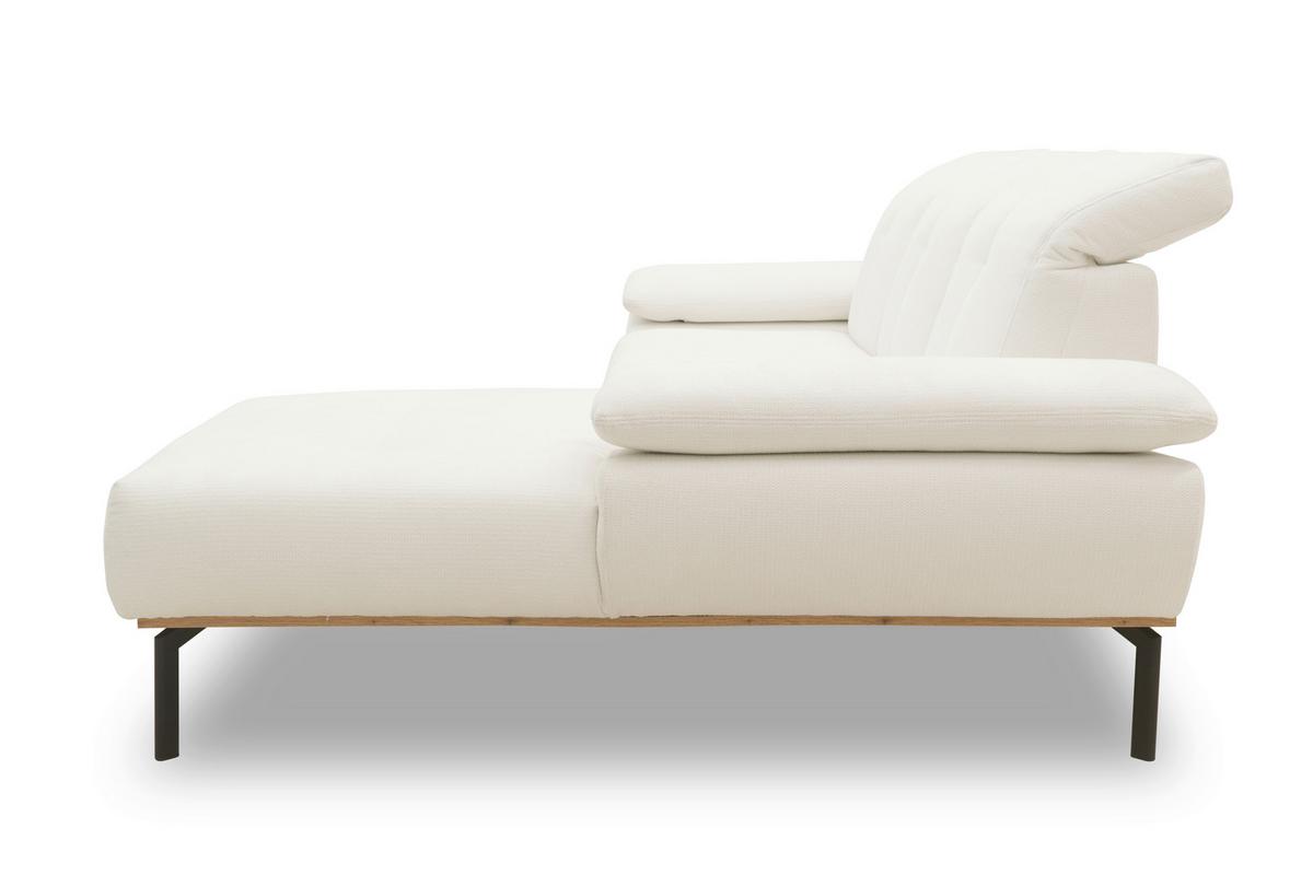 Ecksofa Weiß S: 242x170 cm - Wildeiche/Schwarz, Design, Holz/Textil (242/170cm) - MID.YOU