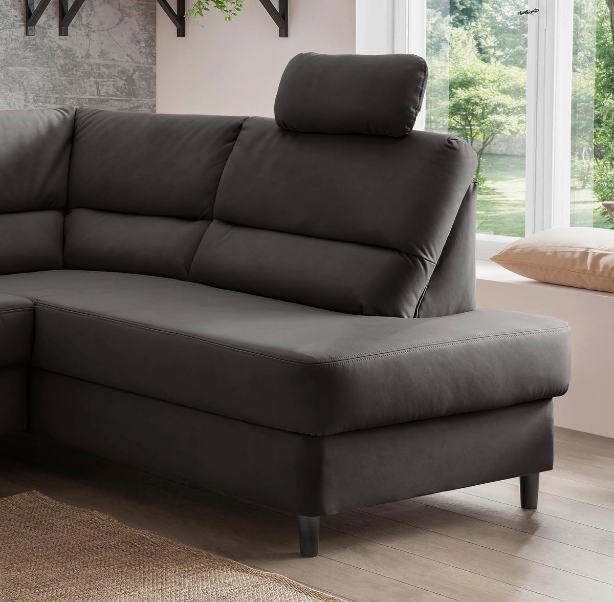 Ecksofa Cavoli Anthrazit S: 266x190 cm - Anthrazit/Schwarz, MODERN, Textil (266/190cm) - Livetastic