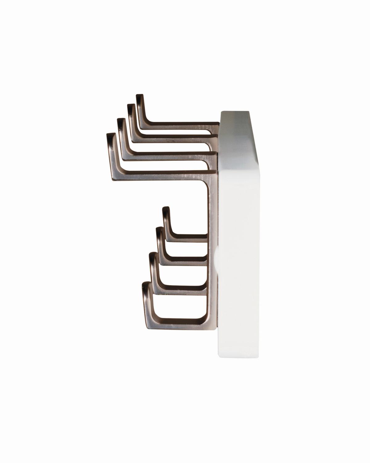 Lišta s háčikmi Freddy 4, biela - biela/farba ušľachtilej ocele, Konventionell, kov/kompozitné drevo (45/7/6cm) - Mömax