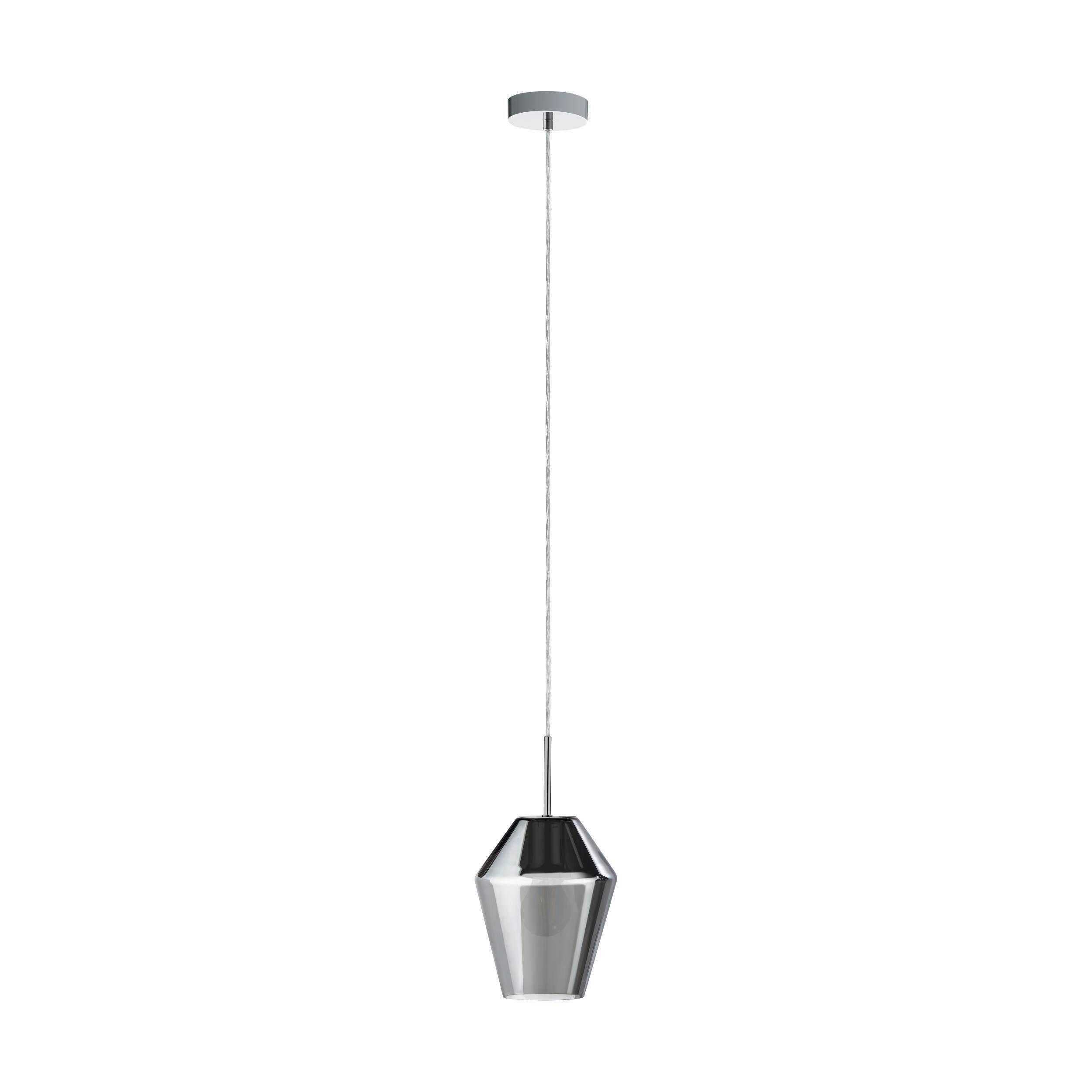 Hängeleuchte 96773* Murmillo - Chromfarben/Schwarz, Design, Glas/Metall (17/150cm) - Eglo