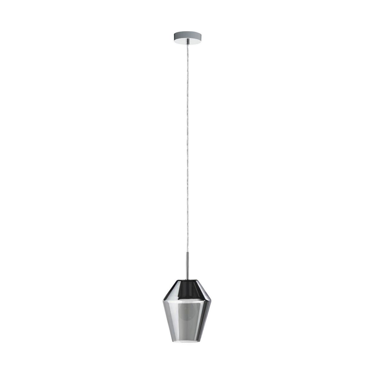 Hängeleuchte 96773* Murmillo - Chromfarben/Schwarz, Design, Glas/Metall (17/150cm) - Eglo