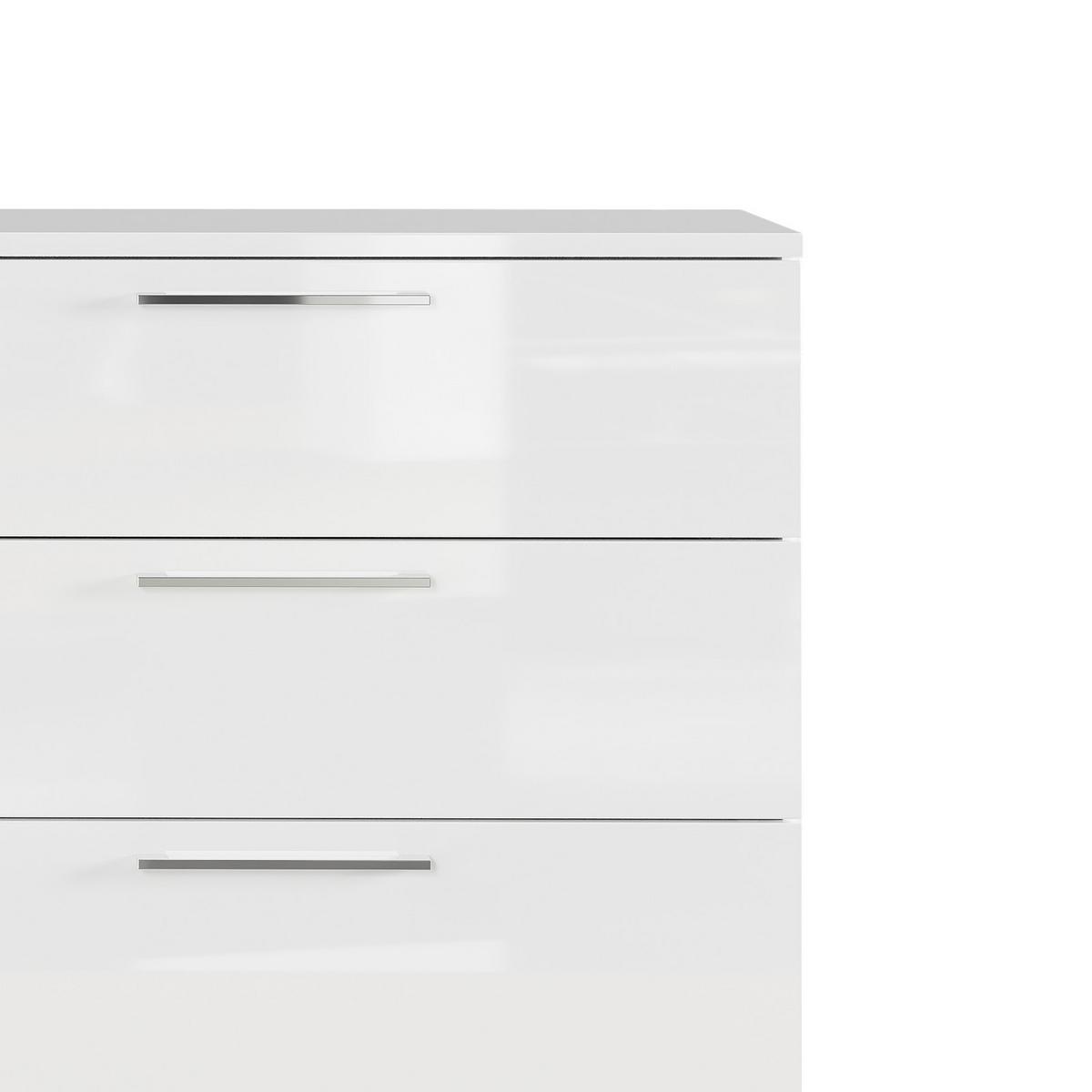 Kommode Gw-Sunnyvale Weiß B: 135cm - Schwarz/Weiß, MODERN, Holzwerkstoff (135/107/40cm) - Germania