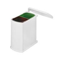 Abfalllsammler 2x8l BxHxT 38,9 X41,2x20 cm - Weiß, Basics, Kunststoff/Metall (38,9/41,2/20,3cm) - HKT