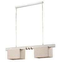 Hängeleuchte 5037/2 - Beige, Natur, Holz/Textil (80/15/100cm)