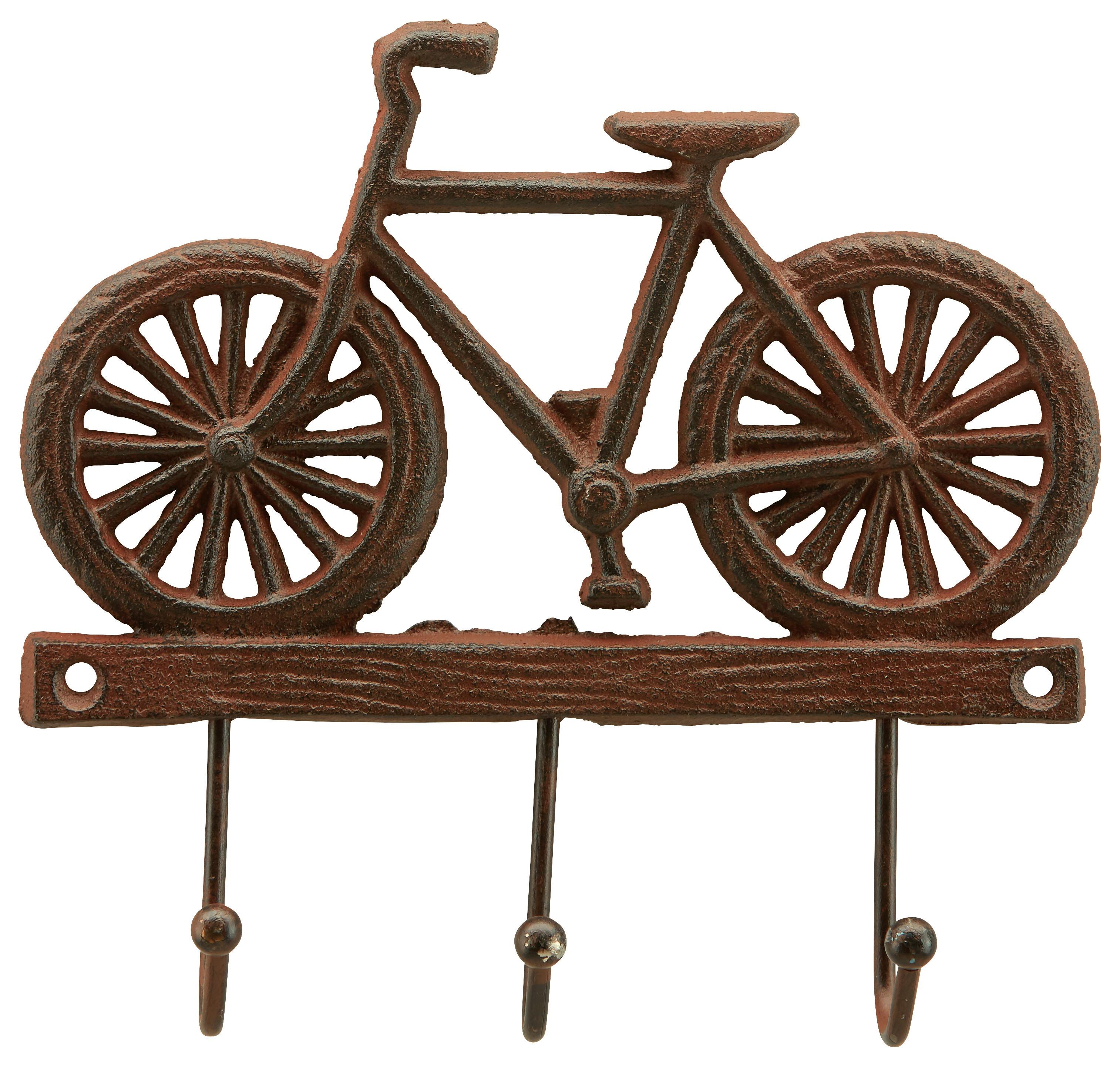 Lišta S Háčky Bike - hnědá, Romantický / Rustikální, kov (20/20/3cm) - Modern Living