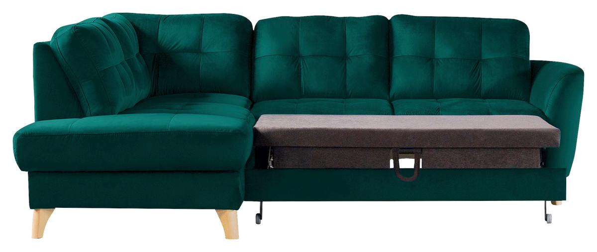 Ecksofa Nordic, Petrol S: 190x236 cm - Buchefarben/Petrol, Design, Textil (190/236cm) - Livetastic