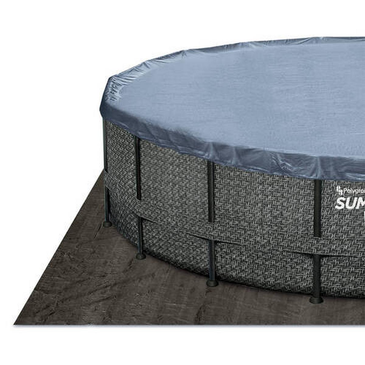 Aufstellpool Rund Mit Leiter D: 427 Cm - Grau, KONVENTIONELL, Kunststoff (427/107cm)