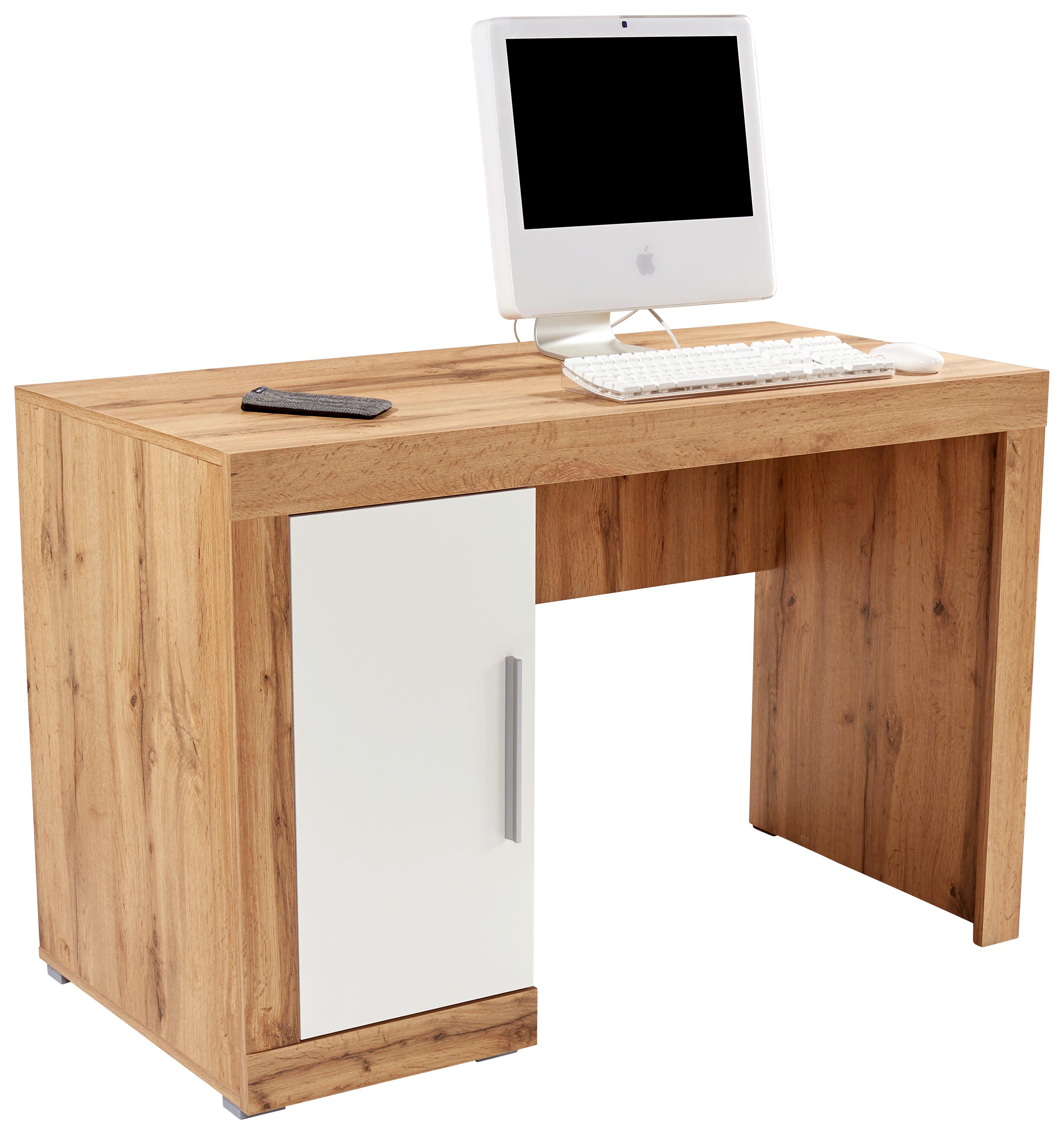 Íróasztal Frame - Tölgyfa/Fehér, konvencionális, Faalapú anyag (122/75/53cm)