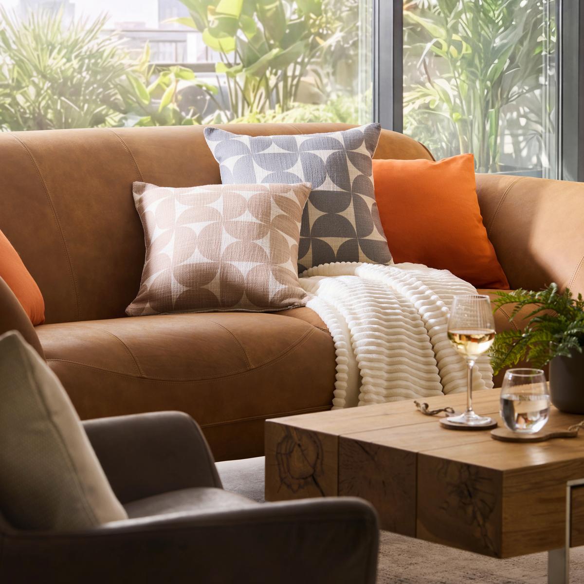 Dekorační polštář Mex, 48/48cm, rezavá - rezavá, Konvenční, textil (48/48cm) - Modern Living