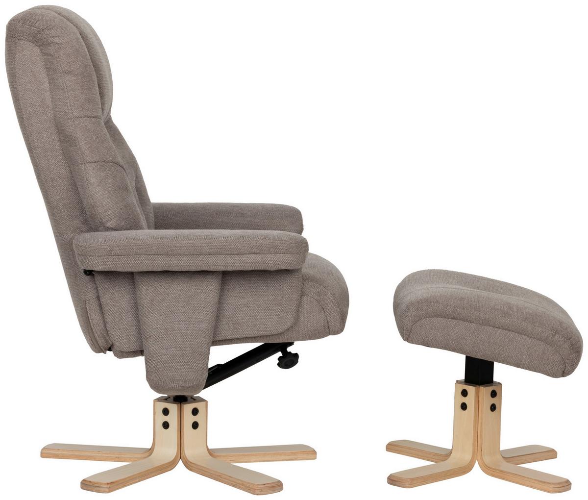 Relxsesselset Serenity Grau B: 80 Cm - Naturfarben/Grau, Design, Holz/Textil (80/109/79cm) - Livetastic