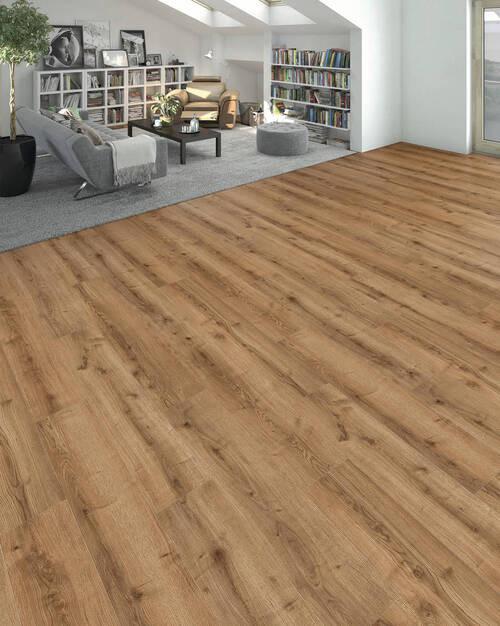 Designboden Eichefarben Lhd. Stärke 8mm - Eichefarben, Basics, Holzwerkstoff (19.3/128.2cm) - Living by HARO