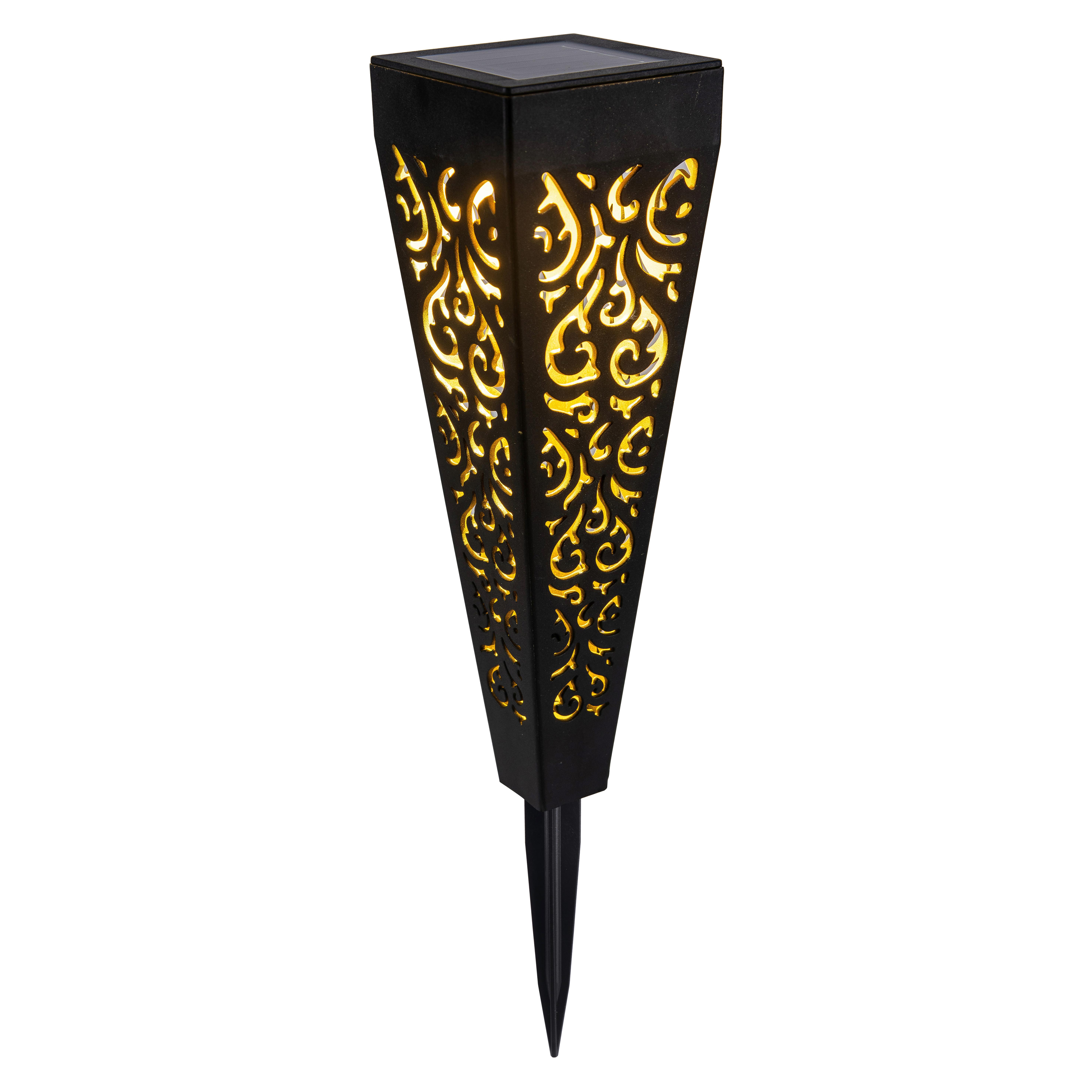 Solarleuchte mit Erdspieß Schwarz Yara H: 33cm - Schwarz, KONVENTIONELL, Kunststoff (7/7/33cm) - Homezone